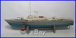 P6094 Dachs Cold War German Navy Torpedo Boat Wooden Ship Model Vintage 39 yqz