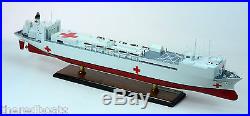 USNS Mercy (T-AH-19) Hospital Ship 36 Handmade Wooden Warship Model