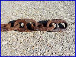 (10 ft) ANTIQUE MARINE SHIP's ANCHOR CHAIN Rusty 8 STUD LINK Liberty Ship