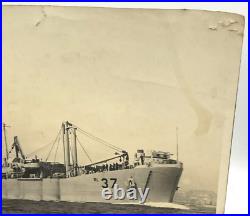11x14 Vtg Photograph USS Indra ARL-37 Achelous-class Landing Craft Repair Ship