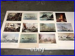 12 Famous Artist, Naval Combat Color Prints 1960's U. S Military Ships Free