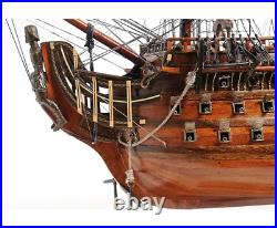 1700s Antique French Navy Tall SHIP MODEL Royal Louis E. E, Large Wooden Display