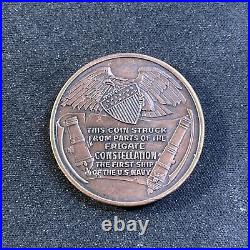 1797 First Ship Of Us Navy Souvenier Medal U. S. Frigate Constellation