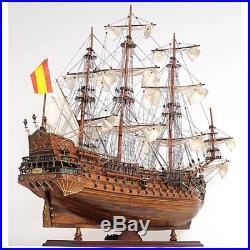 17th Century SPANISH SHIP Wooden Model 37-inch San Felipe Military Collectable