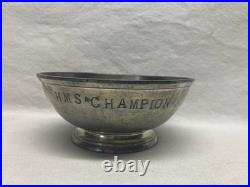 1800s HMS Champion Pewter British Navy Military Ship Mess Bowl Vtg Old Antique