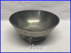 1800s HMS Champion Pewter British Navy Military Ship Mess Bowl Vtg Old Antique