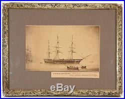 1860's CIVIL WAR UNITED STATES NAVY USS RICHMOND LARGE ALBUMEN PHOTOGRAPH PHOTO