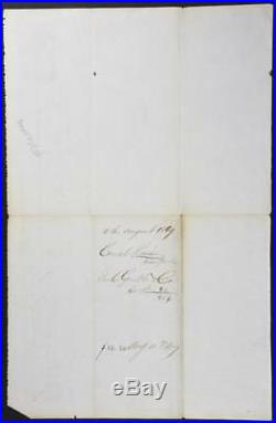 1869 Customs Shipping Document for 3 Cases of Guns via Delaware & Raritan Canal
