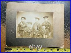 1870s 1880s USS ESSEX US Navy SLOOP Ship 6 CREW PHOTO Named ID'd BROTHERS