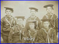 1870s 1880s USS ESSEX US Navy SLOOP Ship 6 CREW PHOTO Named ID'd BROTHERS