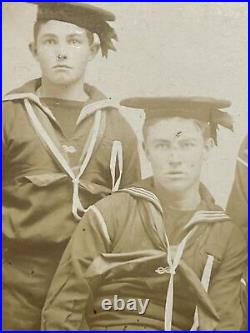 1870s 1880s USS ESSEX US Navy SLOOP Ship 6 CREW PHOTO Named ID'd BROTHERS