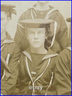 1870s 1880s USS ESSEX US Navy SLOOP Ship 6 CREW PHOTO Named ID'd BROTHERS