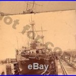 1893 Uruguay Dock 2 Cabinet Photo Argentina Battle Ship Boat By W. G. Armstrong