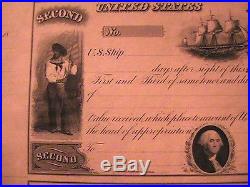 1897 1898 U. S. Navy Unused Sheet Of Three Bill Of Exchange Very Rare Unique