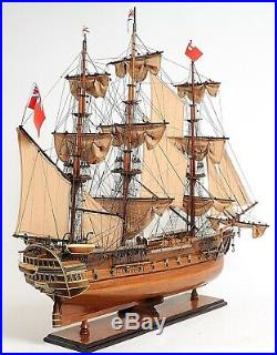 18th Century SHIP MODEL 37-inch Wooden HMS Surprise Warship Collectable Decor