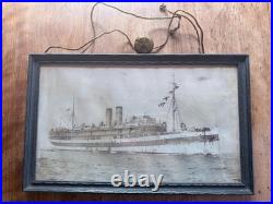 1900's Navel Military Ship USS Comfort United States E. Muller Jr. NY Framed