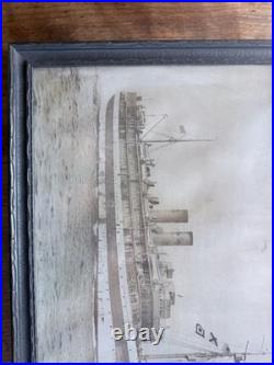 1900's Navel Military Ship USS Comfort United States E. Muller Jr. NY Framed