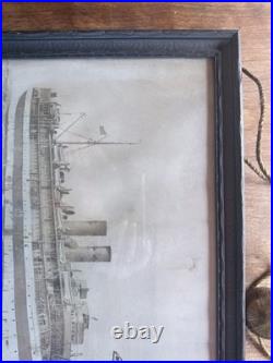 1900's Navel Military Ship USS Comfort United States E. Muller Jr. NY Framed