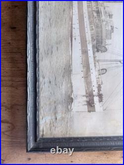1900's Navel Military Ship USS Comfort United States E. Muller Jr. NY Framed