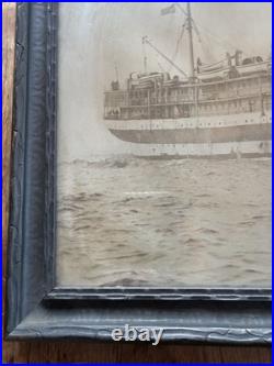 1900's Navel Military Ship USS Comfort United States E. Muller Jr. NY Framed