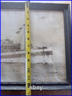 1900's Navel Military Ship USS Comfort United States E. Muller Jr. NY Framed
