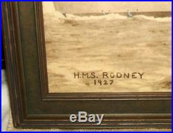 1928 A. C. Chalk Artist Rendition of the H. M. S. Rodney