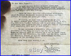1933 USS Indianapolis Honolulu Signed Letter J. M. Smeallie US Navy Lucy Taggart