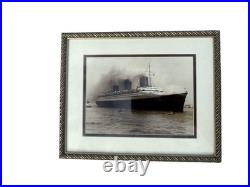 1934 Ss Normandie Photo France Framed