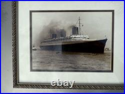 1934 Ss Normandie Photo France Framed