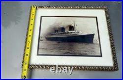 1934 Ss Normandie Photo France Framed