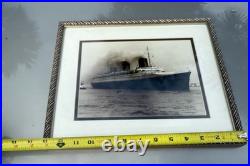 1934 Ss Normandie Photo France Framed