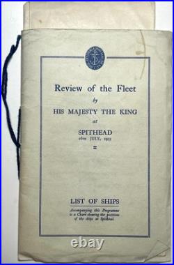 1935 Admiralty Review Fleet Spithead Ships Program Map King George V England Uk