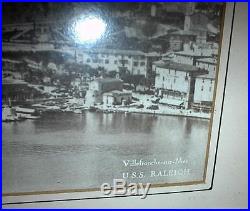 1936/1937 U. S. S. RALEIGH (CL-7), French Riviera, Original 17.5 X 6.5 Photograph