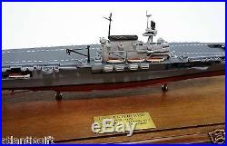 1938-1945 USS Enterprise Aircraft Carrier CV-6 Handcrafted Wood Model with Display