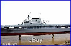 1938-1945 USS Enterprise Aircraft Carrier CV-6 Handcrafted Wood Model with Display