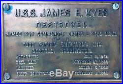 1942/45 US Navy Destroyer DD787 original shipbuilder's plaque, clock & barometer