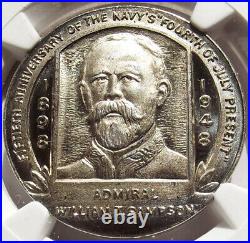 1948 C. Smith Medal (SC50c) Admiral William Sampson MS67 PL NGC Navy Token