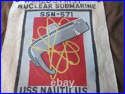 1950-modern Uss Nautilus Ssn-571 1 St Nuclear Submarine Ready Room Flag