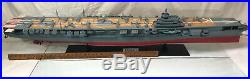 1950's Unryu 60 Japanese aircraft carrier boat ship model WW2 WOOD