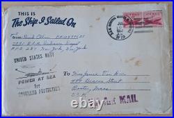 1956 USS Randall This is the Ship I Sailed On Original envelope & letter home