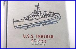 1959 ZIPPO USS TRATHEN DD 530 LIGHTER COLOR ENAMELED ON BOTH SIDES GREYHOUND 19