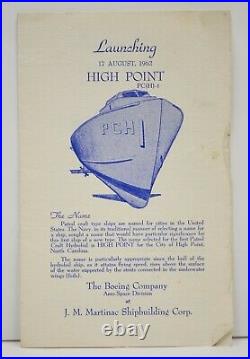1962 Boeing Aerospace PCH-1 High Point Hydrofoil Patrol Boat Launch Program Vtg