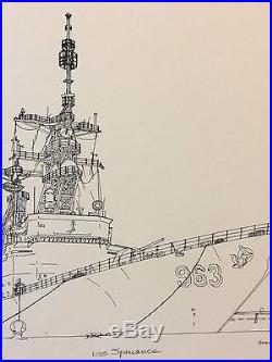 1975 Frances Smith USS Spruance (DD-963) Commissioning ARTIST PROOF Signed