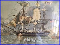 1976 SIgned Ltd Ed John Stobart Print Ship, Fairfax Leaving Alexandria #508 /750