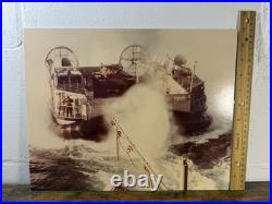 1980 US Navy LCAC Hovercraft Photo USS Spiegel Grove LSD-32 11x14 Mounted