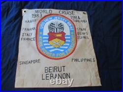 1980s Usn Uss New Jersey Battleship World Cruise Beirut Bar Ready Room Flag