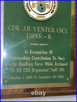 1984 1986 Plaque Naval Reserve Cargo Handling Battalion Beautiful Plaque