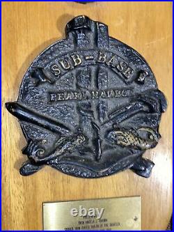 1986 Plaque Pearl Harbor Submarine Base Sailor Of The Quarter
