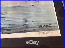 1994 USS Buchanan (DDG-14) Casey Holtzinger Signed Print 24 x 19