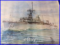 1994 USS Buchanan (DDG-14) Casey Holtzinger Signed Print 24 x 19